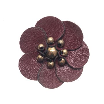 Dark Damson Flower with Beads
