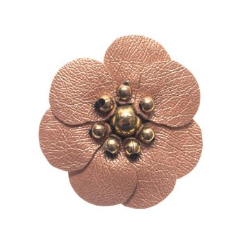 Deep Apricot Flower with Beads