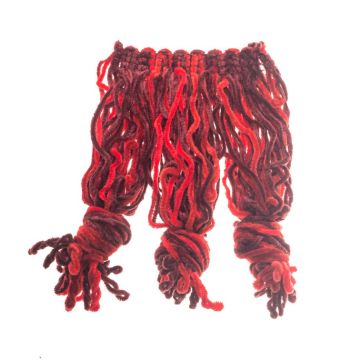 Dark Amaryllis Knotted Chenille Fringe