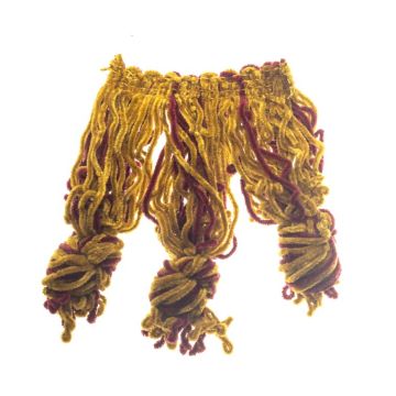 Burgundy Gold Knotted Chenille Fringe