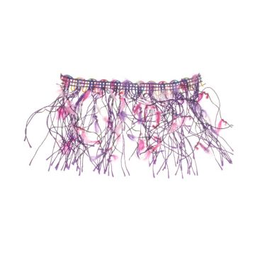 Purple Multi Bin End Muliti Colour Fringe