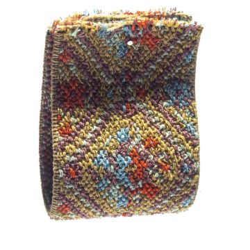 Beige Blue Orange Jacquard Ribbon