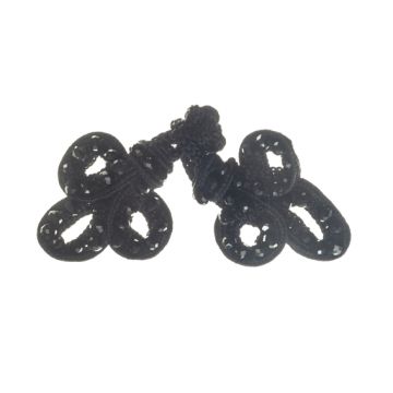 Black Small Beaded Frogging