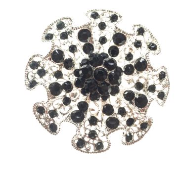 Black Flower Brooch