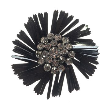 Black Diamante Flower