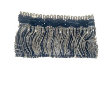 Black Bin End Linen & Cotton Fringe 60mm