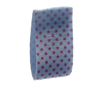 Cornflower Stretch Dot Velvet Ribbon