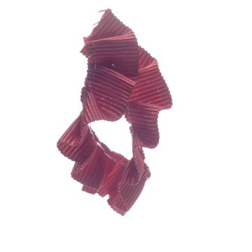 Dark Amaryllis Pleated 15mm Grosgrain Ribbon