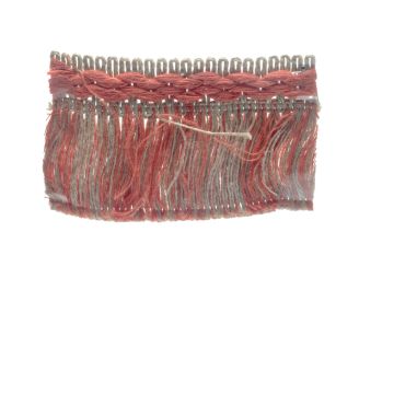 Deep Apricot Bin End Linen & Cotton Fringe 60mm