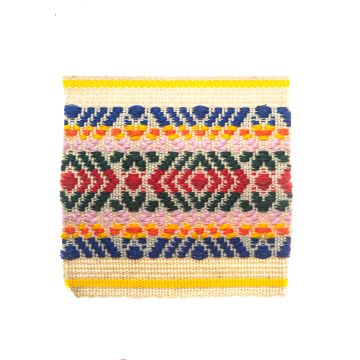 Ecru Blue Yellow Red Jacquard