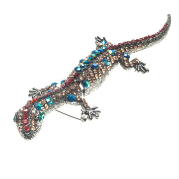 Gecko Diamante Brooch