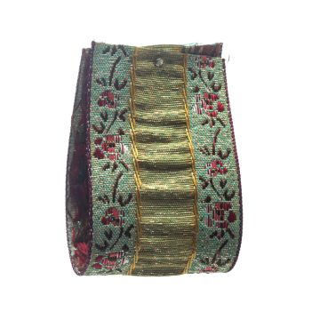 Hellebore Green Metallic Jacquard