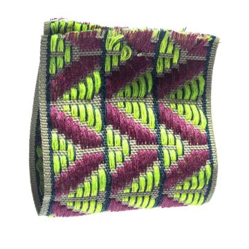 Lime Purple Jacquard Ribbon