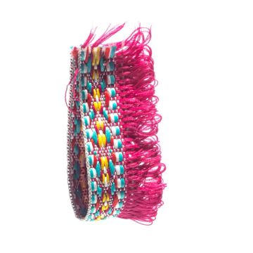 Old Fuchsia Jacquard Fringe