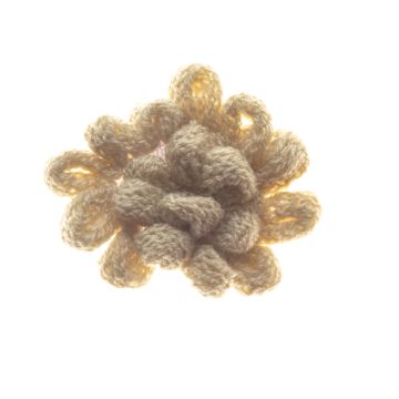 Oyster Shell Knit Flower on Lace