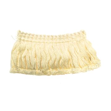 Oyster Shell Bin End Cotton Ruche Fringe