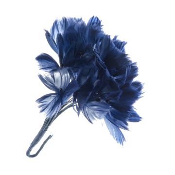Pitch Blue Feather Flower