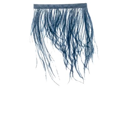 Pitch Blue Ostrich Fringe 120mm