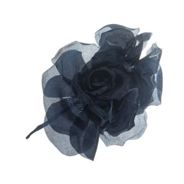 Pitch Blue Silk Flower