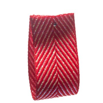 Post Box Red Metallic Herringbone