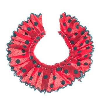 Post Box Red Spotted Frilled Ribbon