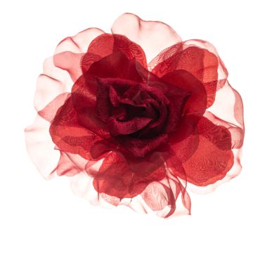 Raspberry Velvet and Organdy Flower