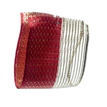 Red Metallic Stripe Mesh