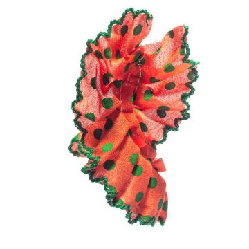 Red Squirrel Spotted Frilled Ribbon