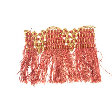 Red and Gold Bin End Elaborate Fringe