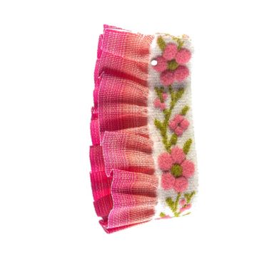 Rhubarb Floral Stretch Frill