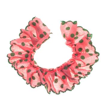 Rose Pink Spotted Frilled Ribbon