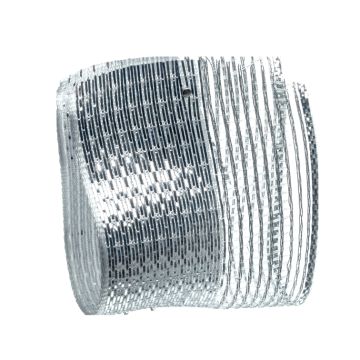 Silver Metallic Stripe Mesh