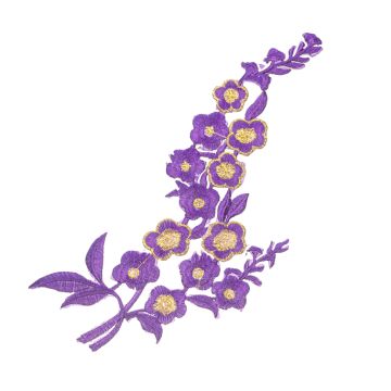 Viola Purple Embroidered Flower