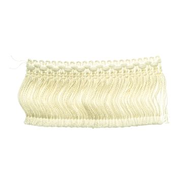 White Bin End Cotton Fringe - bin end