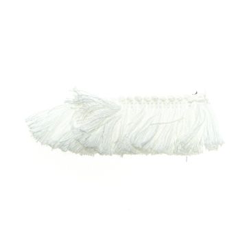 White Bin End Cotton Ruche Fringe