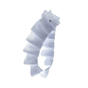 White Pleated 15mm Grosgrain Ribbon