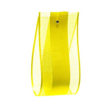 Sherbet Lemon Satin Centre Organdy Ribbon