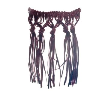 Dark Damson Suede Tassel Fringe