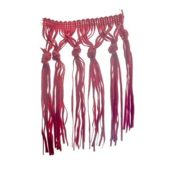 Post Box Red Suede Tassel Fringe