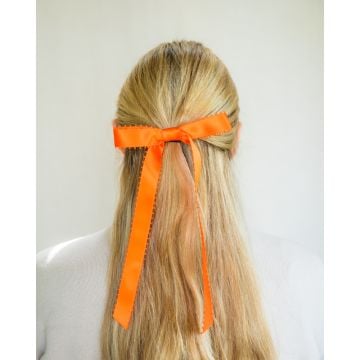 Bird of Paradise Picot Edge Satin Hair Bow