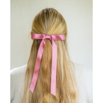 Old Azalea Picot Edge Satin Hair Bow