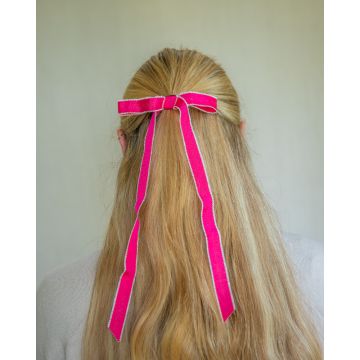 Sissinghurst Pink Picot Edge Grosgrain Hair Bow