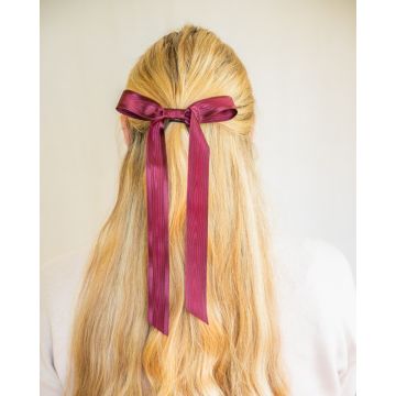 Wine Moire Satin Bow