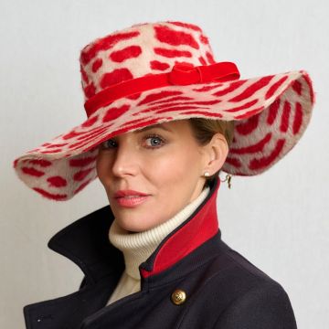 Post Box Red Vintage Animal Print Trilby