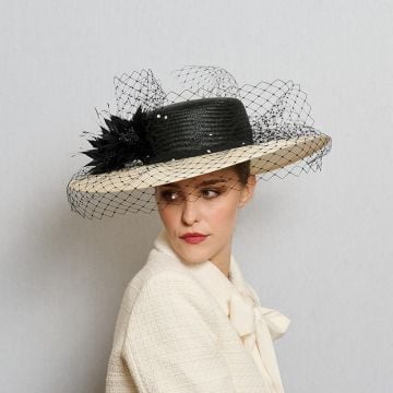 Black and White Ascot Boater