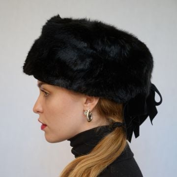 Black Faux Fur Hat
