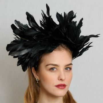 Black Soft Goose Feather Headband