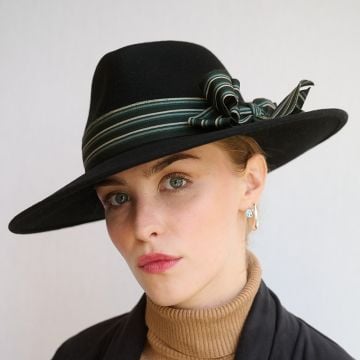 Black Trilby with Stripe