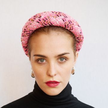Rose Pink Old Fuchsia Coco Tweed Headband