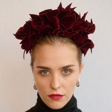 Dark Amaryllis Bow on Bow Headband